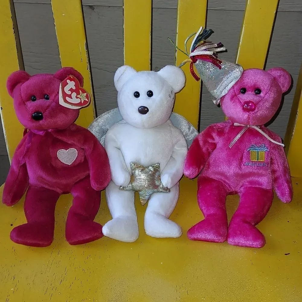 Rare 1999 Valentina , 2003 Star, and 2002 January Ty Beanie Babies